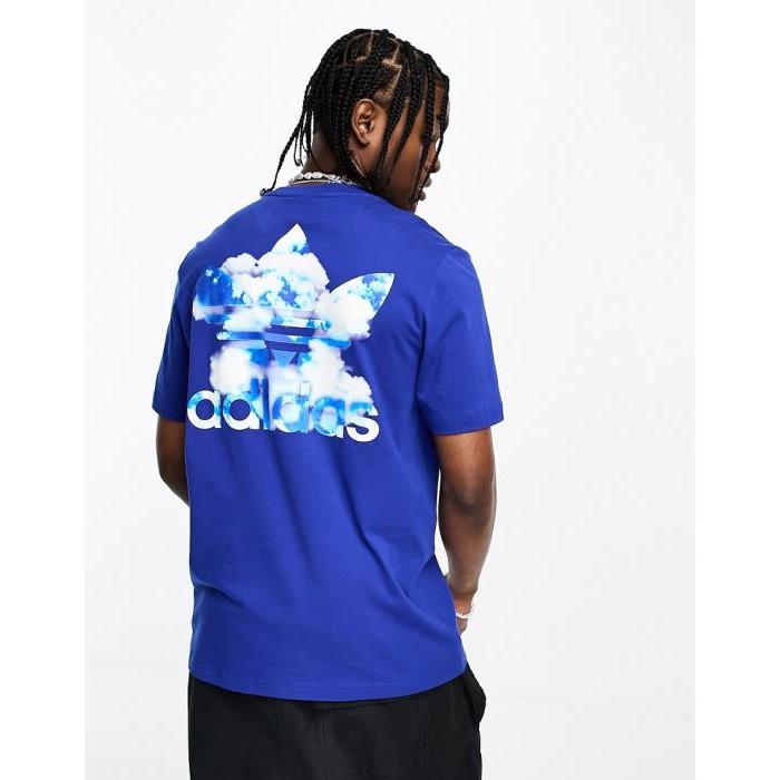 Adidas Originals 아디다스 Orignals 트리포일 클라우드 티셔츠 in 블루 MID BLUE 204598492울랄라 편집샵