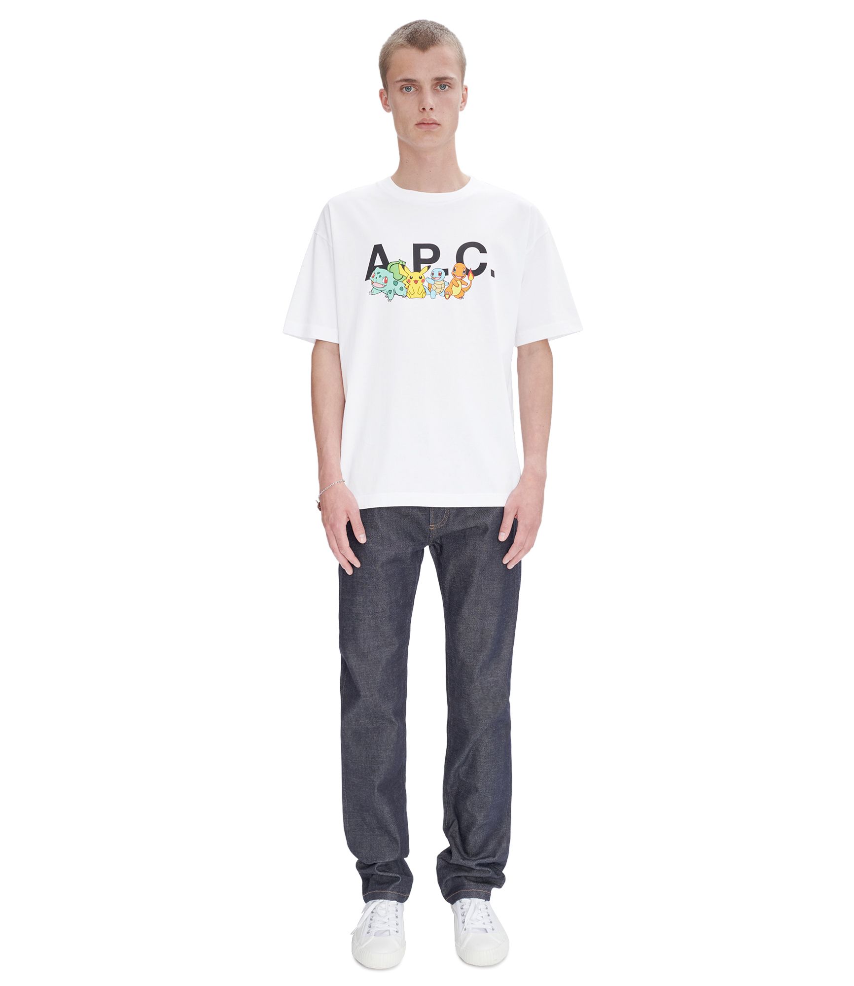 A.P.C 아페쎄 포켓몬 The 크루 H 티셔츠 WHITE울랄라 편집샵