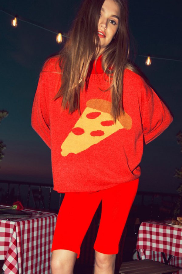 [Wildfox Couture:와일드폭스] 페퍼로니 피자 스웨터울랄라 편집샵