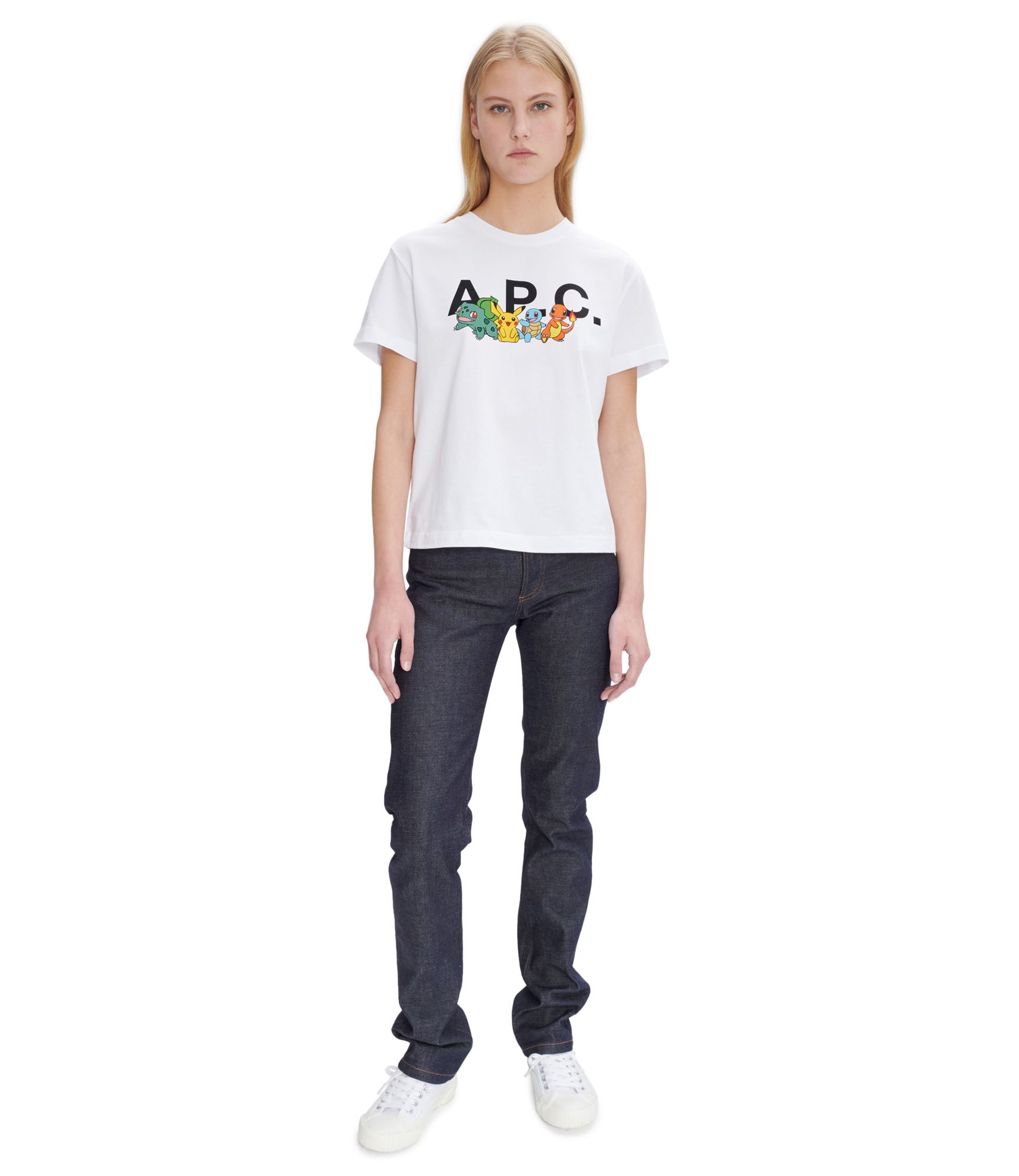 A.P.C 아페쎄 포켓몬 The 크루 F 티셔츠 WHITE울랄라 편집샵