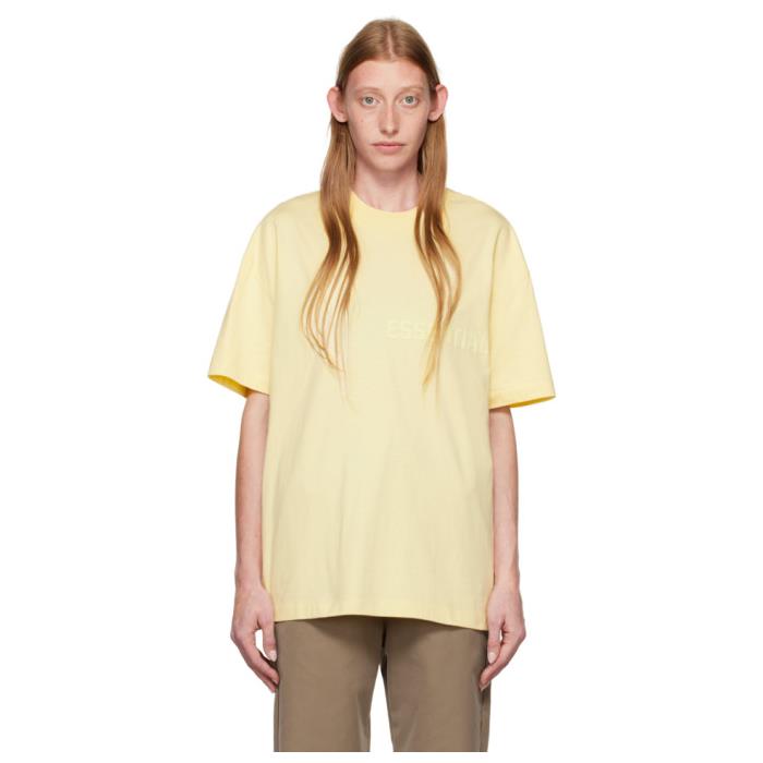 피어오브갓 에센셜 옐로우 Flocked 티셔츠 카나리 여성울랄라 편집샵