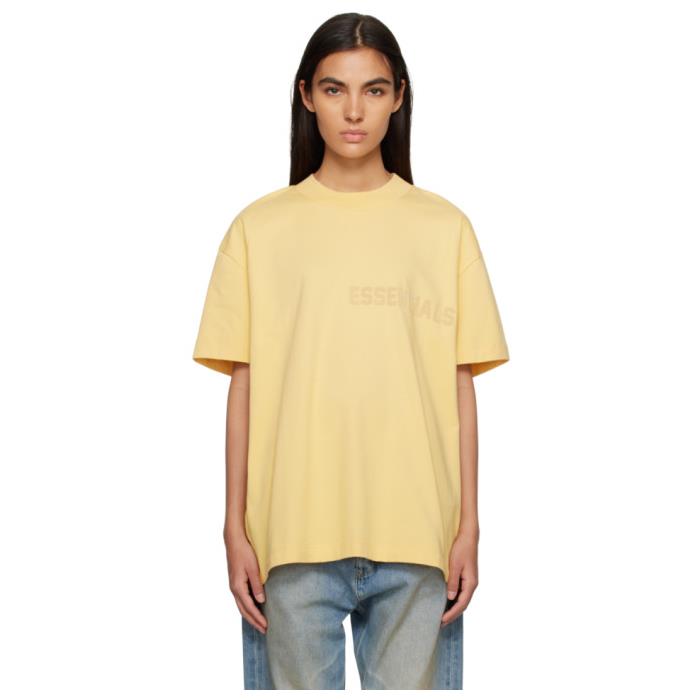 피어오브갓 에센셜 옐로우 크루넥 티셔츠 라이트 투스칸 여성울랄라 편집샵
