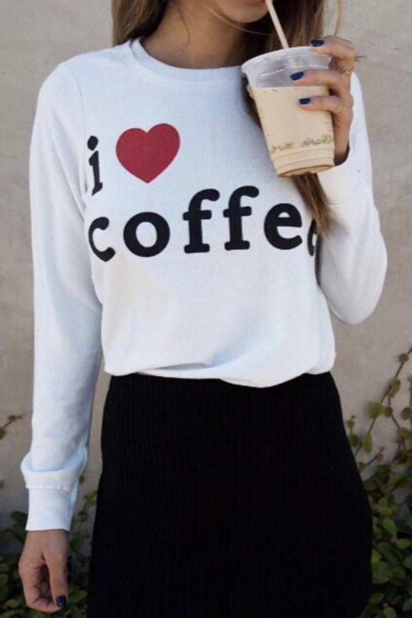 커트니로페즈 Chaser LA 체이서 아이 러브 커피 맨투맨 스웨트셔츠 여성울랄라 편집샵