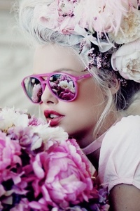 [알레산드라엠브로시오][Wildfox Couture:와일드폭스] 바비 썬글라스 in Barbie Pink울랄라 편집샵